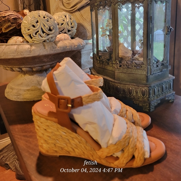 Andre Assous Milena Espadrille Wedge Sandal Designer Celebrity Luxury Leather 23 - Picture 10 of 13